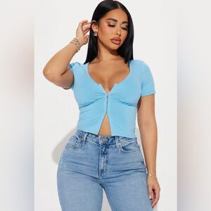 Rosalie Hook And Eye Top - Blue